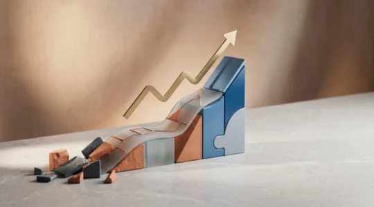 Strategia di ottimizzazione per e-commerce con simboli di crescita e conversione