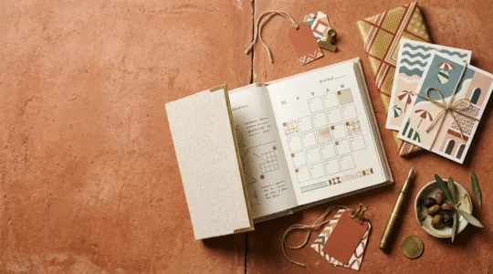 Composizione visiva che rappresenta la pianificazione strategica del marketing stagionale italiano con elementi simbolici delle principali ricorrenze annuali