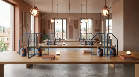 Rappresentazione visiva della coerenza del brand in un network di franchising distribuito geograficamente