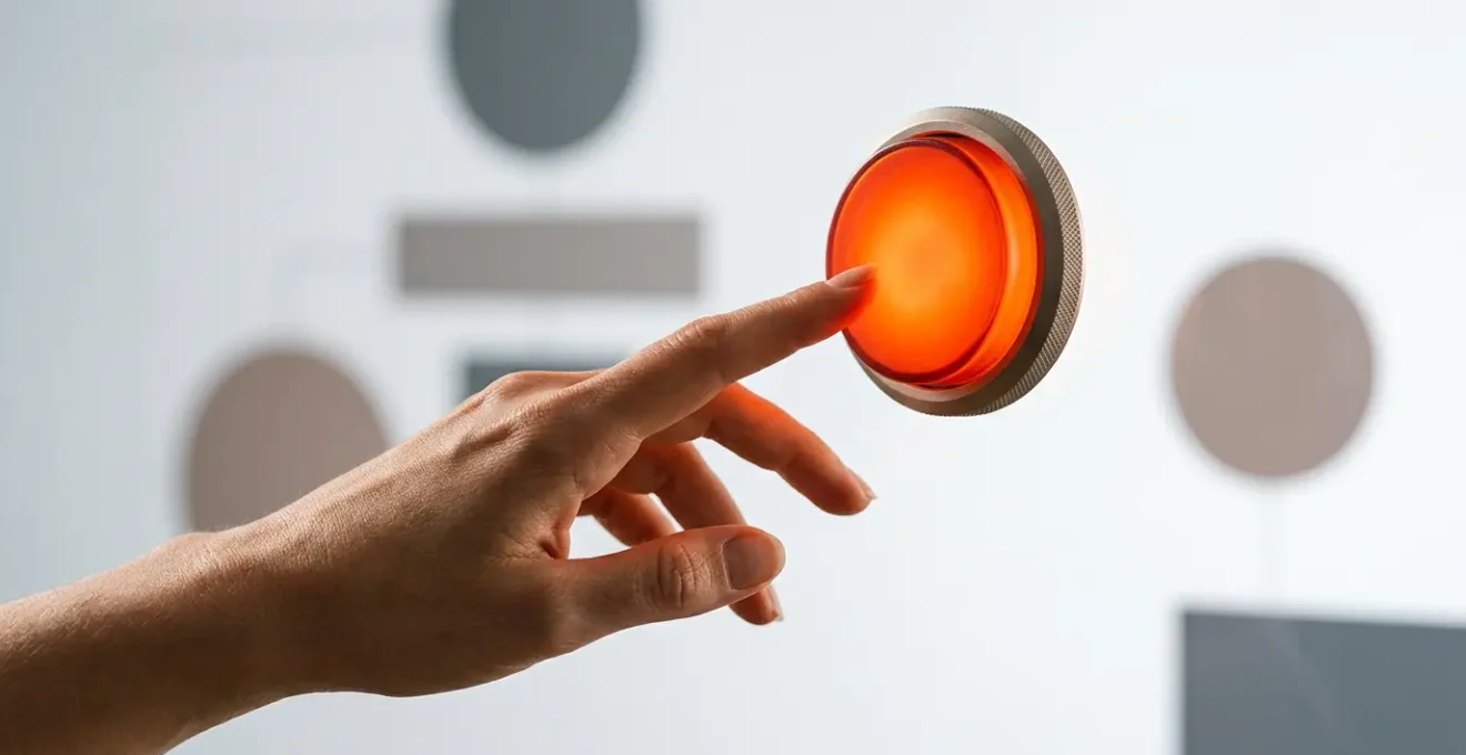 Composizione visiva che rappresenta l'importanza del contrasto e della dimensione nel design di pulsanti call-to-action per migliorare i clic