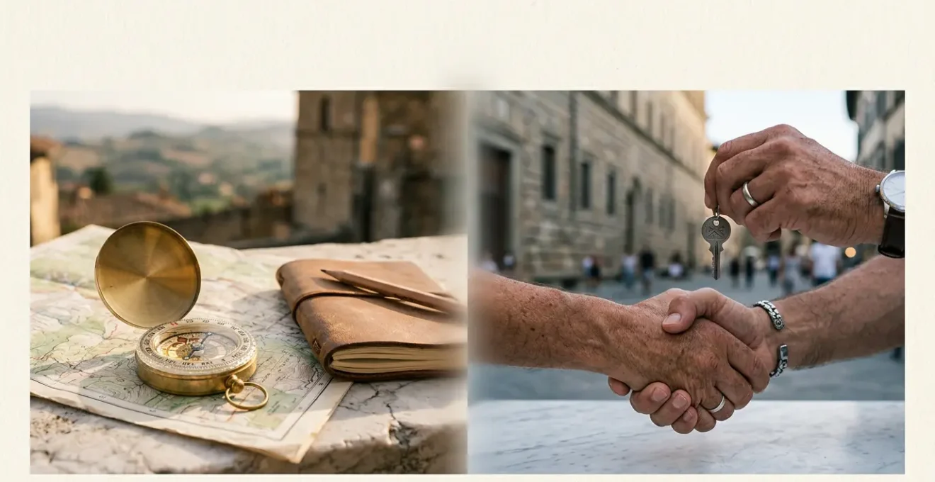 Rappresentazione concettuale della differenza tra intento di ricerca informativo e transazionale nel marketing digitale italiano