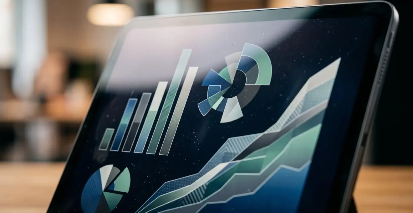 Visualizzazione minimalista di una dashboard KPI e-commerce con elementi grafici puliti e leggibili