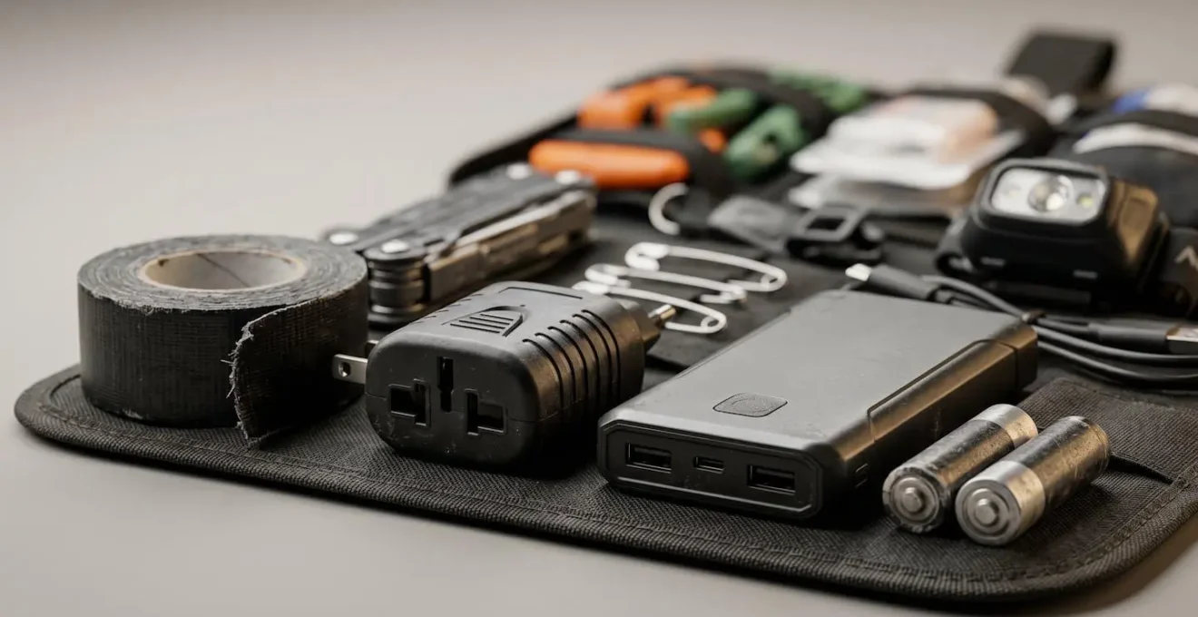 Valigetta professionale aperta con strumenti essenziali per gestione emergenze evento