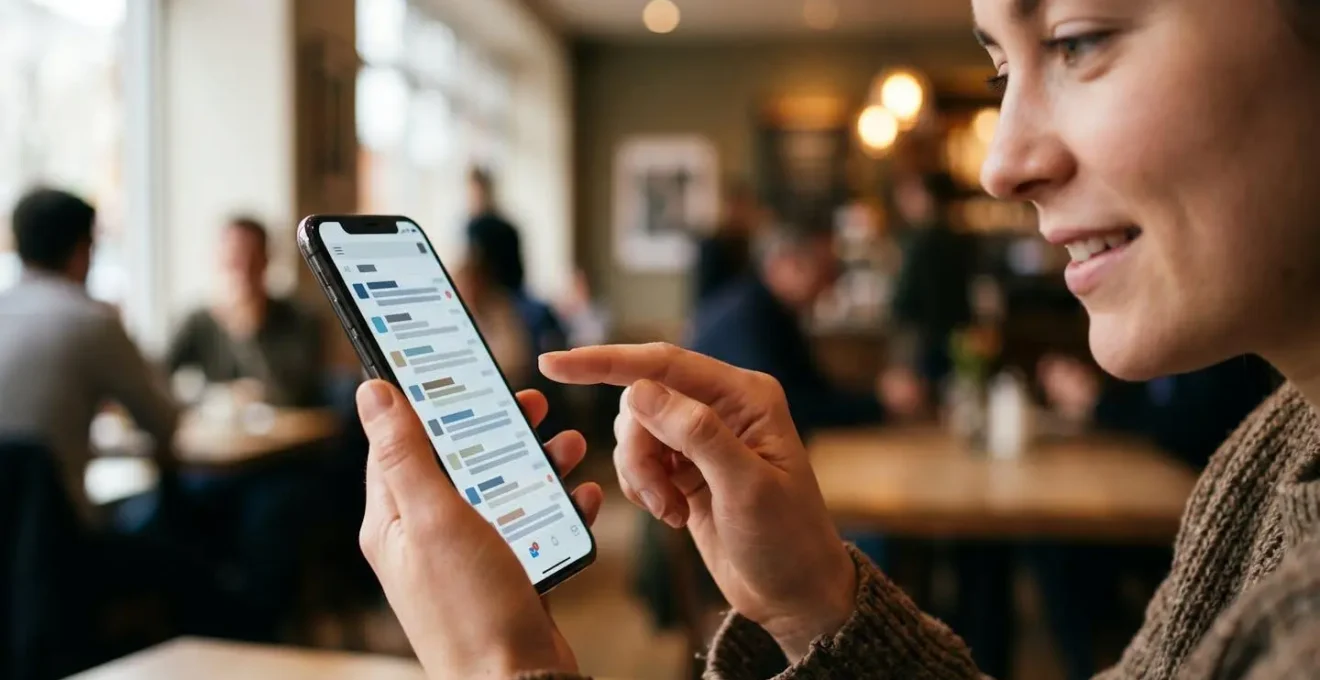 Momento di apertura di un'email su smartphone che cattura l'attenzione del lettore