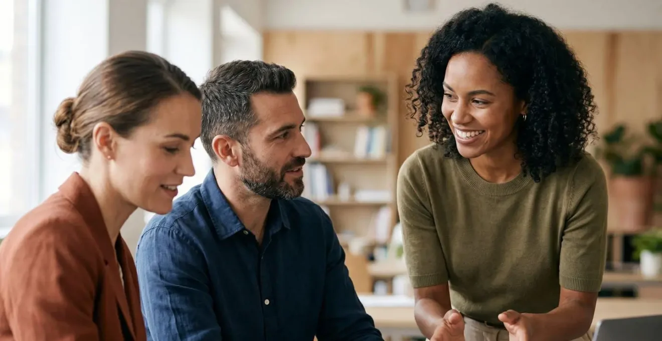 Gruppo eterogeneo di professionisti che collaborano con entusiasmo alla creazione di contenuti per la intranet aziendale.